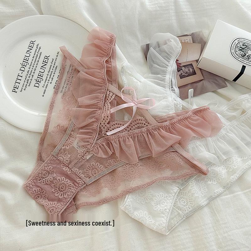 Европейские и американские кружевные трусики с оборками на низкой талии - Сексуальные, дышащие, хлопковый комфорт для женщин