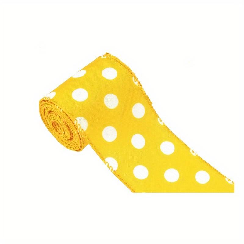 Charming Bee Festival Yellow Gingham Dot And Stripe Burlap Ribbon For Event Decoration And Gift Wrapping