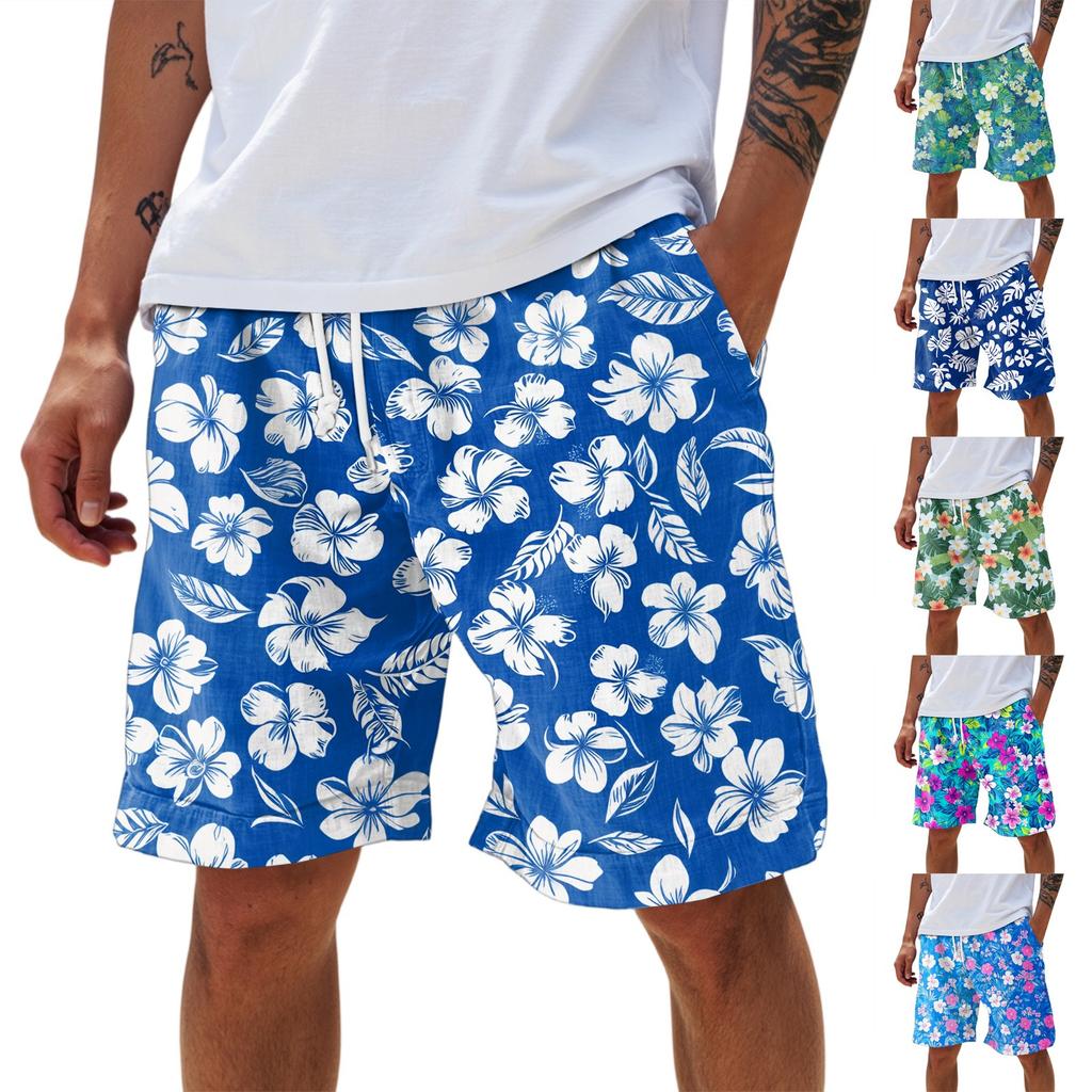 Мужские летние большие повседневные свободные спортивные брюки пляжные шорты