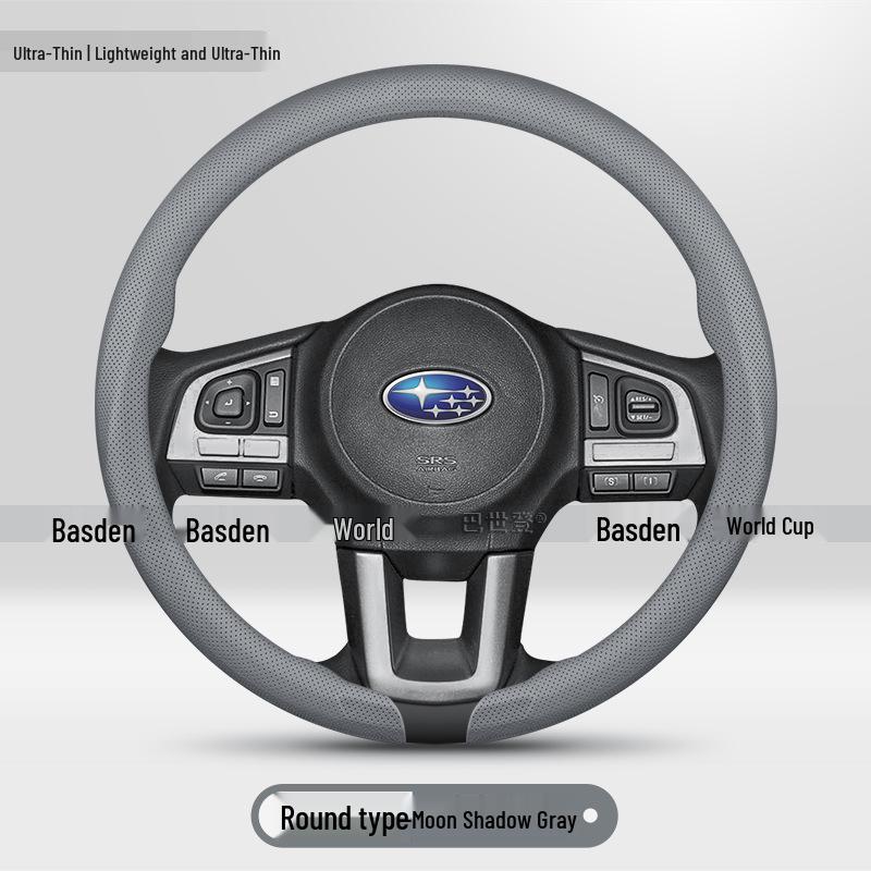 Genuine Leather Steering Wheel Cover for Subaru WRX, Crosstrek, XV, Forester, Outback, Levorg, BRZ