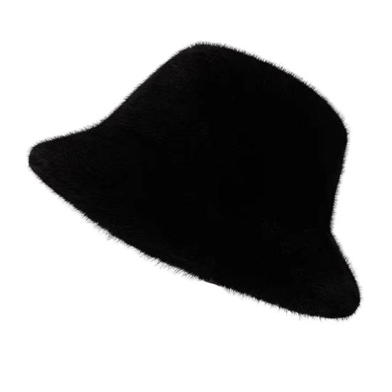 Women Winter Hat Thick Fuzzy Plush Faux Fur Heat Retention Windproof Fisherman Hat Short