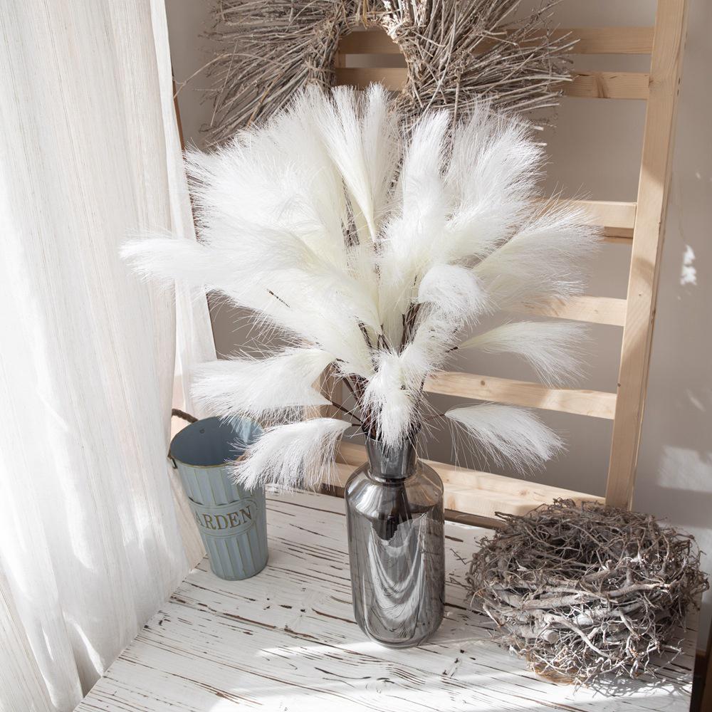 Reed Pampas Grass Artificial Flowers - Wedding Decorations, Green Plants, Simulation Flowers MW85502.