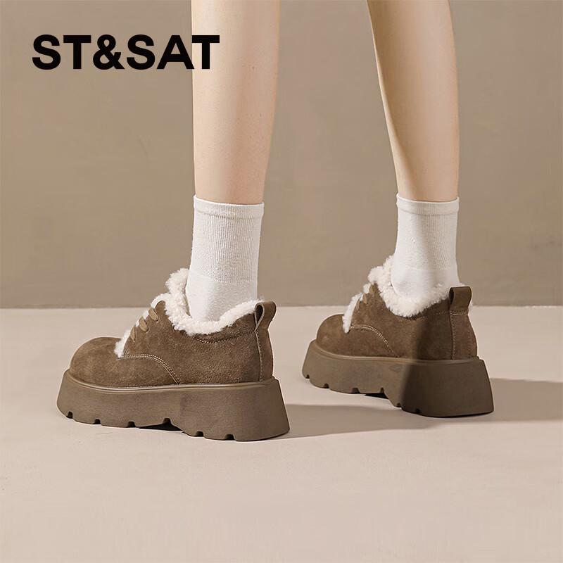 Женские ретро зимние ботинки в стиле Birkenstock на толстой подошве с подкладкой из искусственного меха