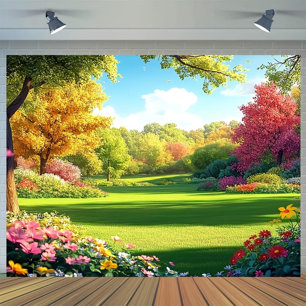 1 piece spring landscape photography background spring landscape backdrop made of polyester