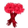 Elegant Long Gloves Elastic Wedding Bridal Gloves Fashion Ruffles Velvet Mittens  Banquet