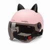 Adjustable Motorcycle Helmet Cat Ear Decoration Riding Helmet Safety Electric Car Helmet  Women