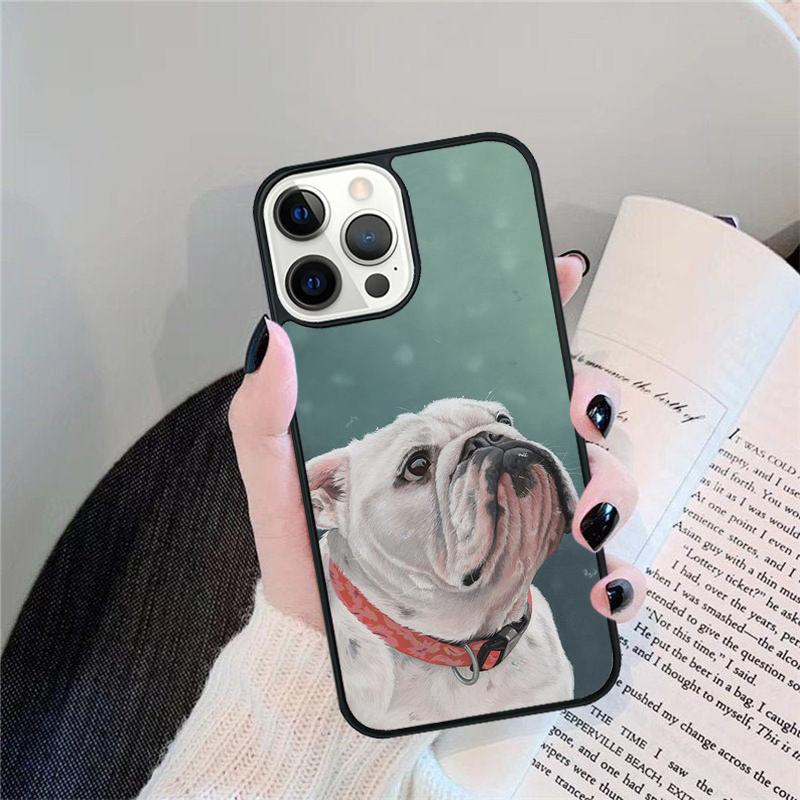 English Bulldog Mobile Phone Case Cover For iPhone 17 Air 15 16 16e 13 14 12 11 Pro Max Coque For Apple Plus fundas