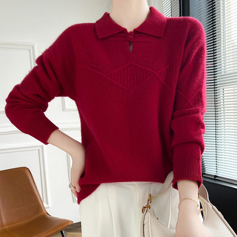 Женский кашемировый свитер Qinghe Cashmere 30% Кашемир 70% Шерсть Осенне-зимний кашемировый пуловер Мягкий и теплый