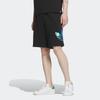 adidas Вязаные шорты Originals Trefoil с логотипом и шнурком средней посадки, мужские брюки черного цвета IP7545