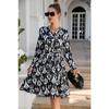 Women's Summer Printed Long Sleeve Large Swing Casual Dresses