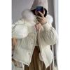 South Korea's New Down Jacket Women's Short Loose Cotton Jacket Winter Small Cotton Coat Fox Hair Jacket Parkas
