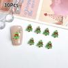 30Pcs Adorable Snowman Santa Claus Resin Nail Charms Cartoon Creative Colorful Christmas Series Nail Art Decorations Diy Nails