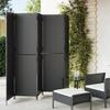 VidaXL Room Divider 5 Panels Black Woven Resin 365348