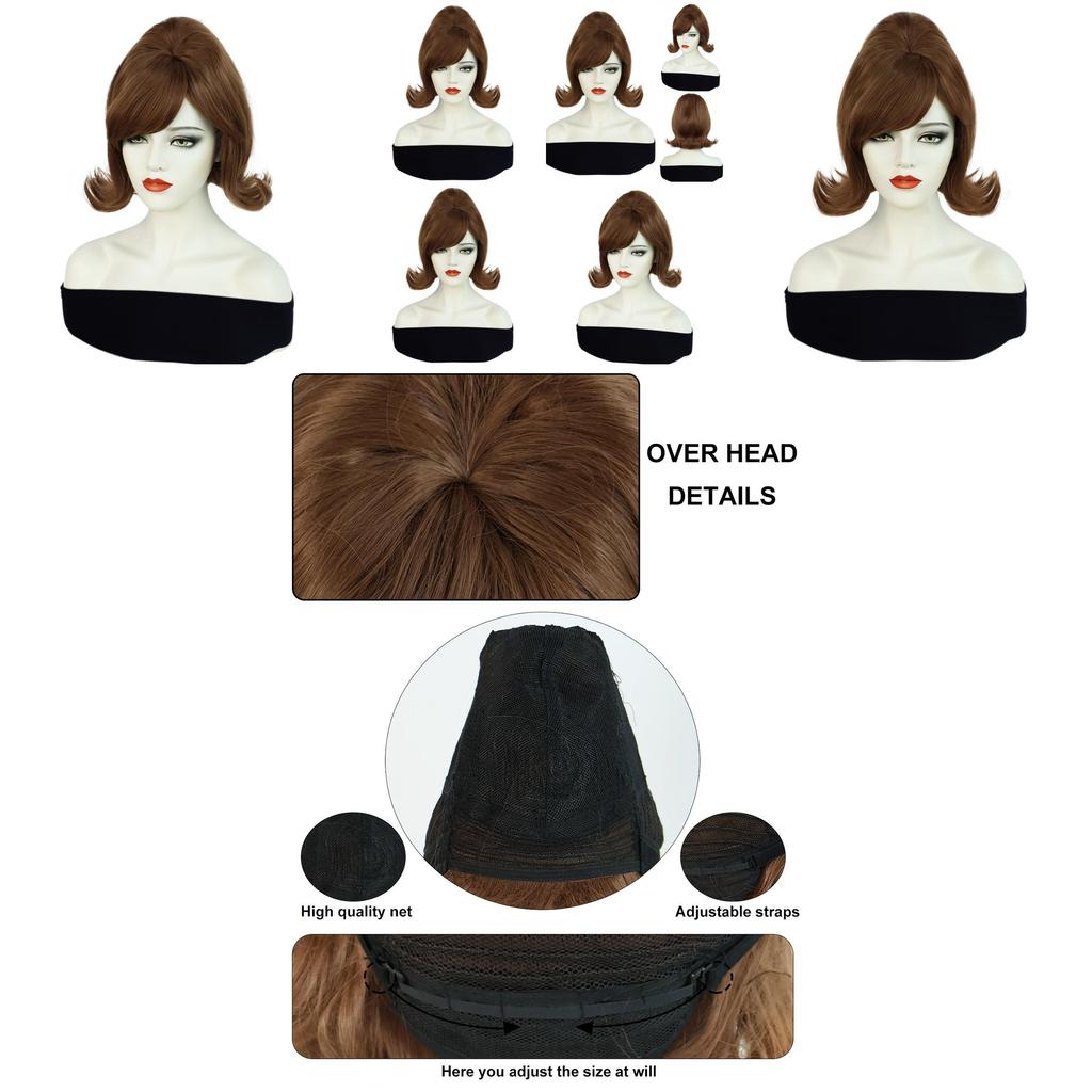 Cos Female Costume Wig With Slanted Bangs And Vintage Flipped Ends Made Of Hightemp Silk For Cosplay