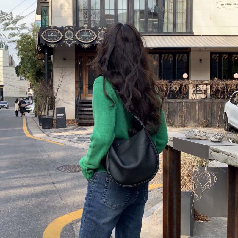 Корейская женская сумка весна-лето новая большая вместимость мягкая кожаная сумка нишевая сумка через плечо широкая сумка через плечо повседневная сумка