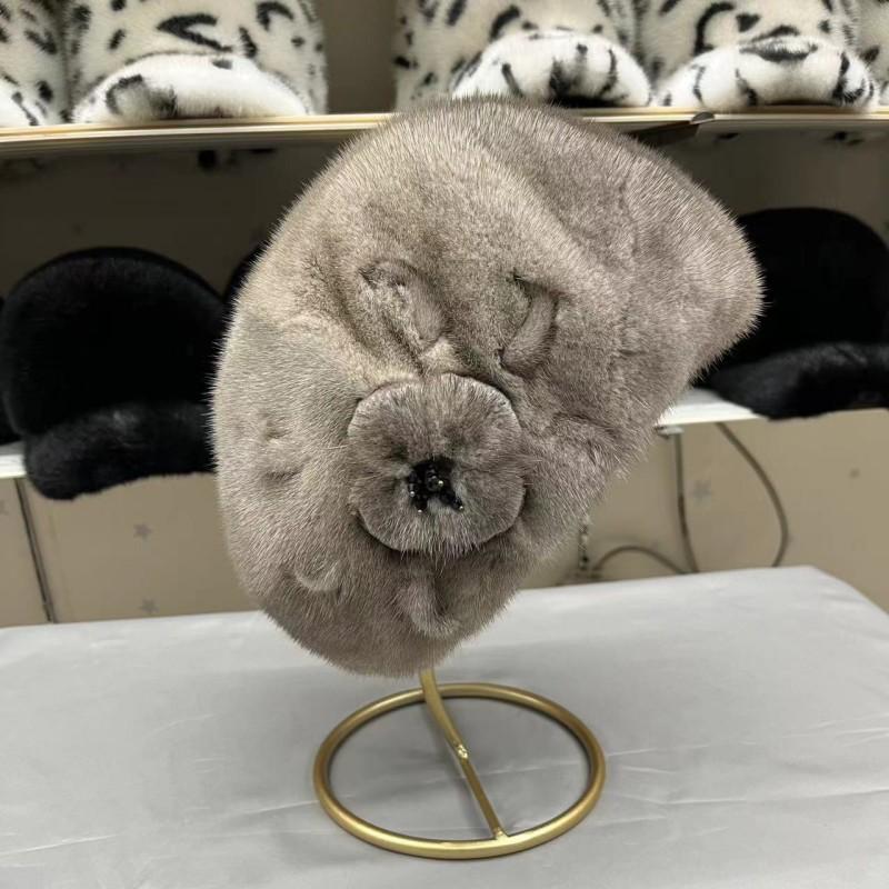 MWfur High Quality Floral Whole Mink Skin Beanies Thick Real Mink Fur Hat for Women Winter Luxury Beret Hat Head Warmer