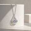 Teardrop Pendant Necklace for Women Silver Sparkling Cubic Zirconia Water Drop Pendant Jewelry Gift for Wedding Party Daily Wear Party
