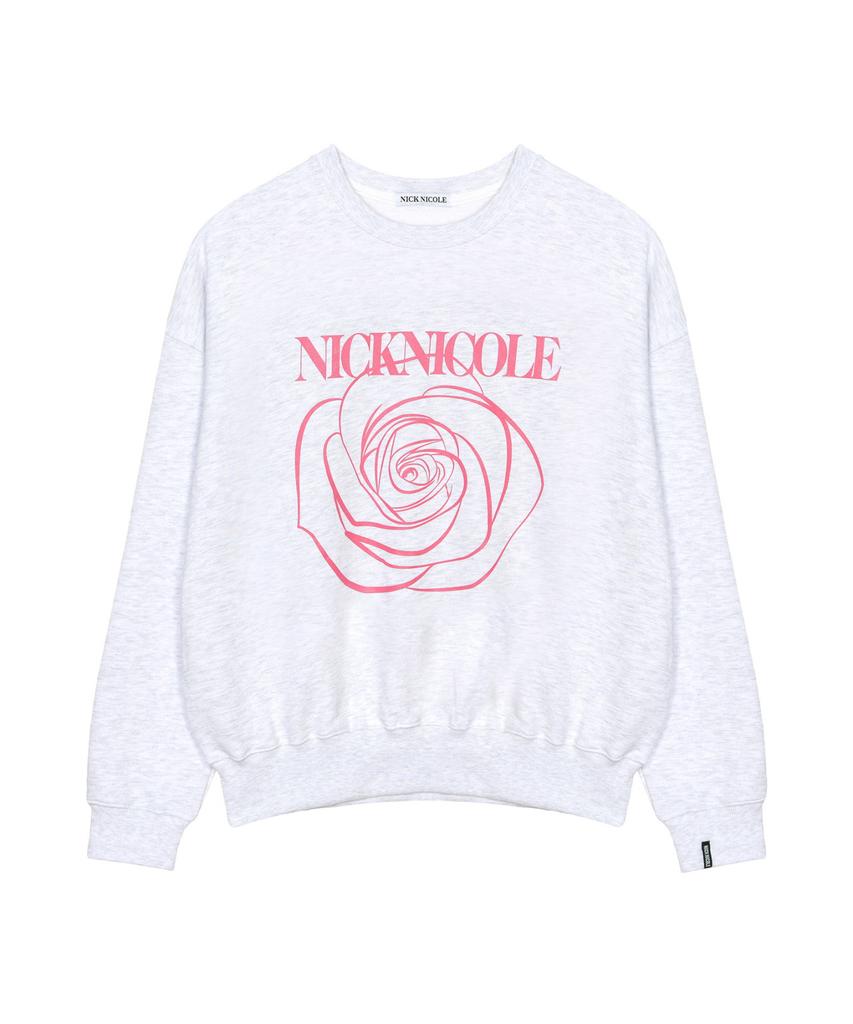 Свитшот с принтом Nigaennikol Nicole Rose_Меланж Розовый