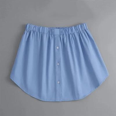 Женская синяя съемная нижняя юбка, удлинители рубашки, многослойная нерегулярная искусственная блузка с хвостом, эластичная талия, регулируемая мини-юбка