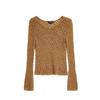 VEROMODA Women's Round Neck Flare Cuff Hollow Knit Sweater