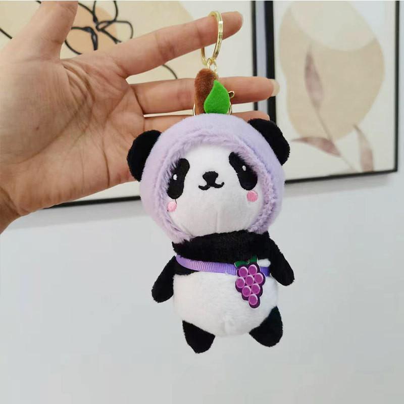 Adorable Plush Panda Keychain Avocado Short Plush Stuffed Animal Doll Bulk