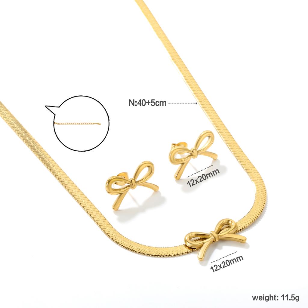 Luxury Fashion Clover Earrings And Necklace Jewelry Set Elegant Earring Gift Box