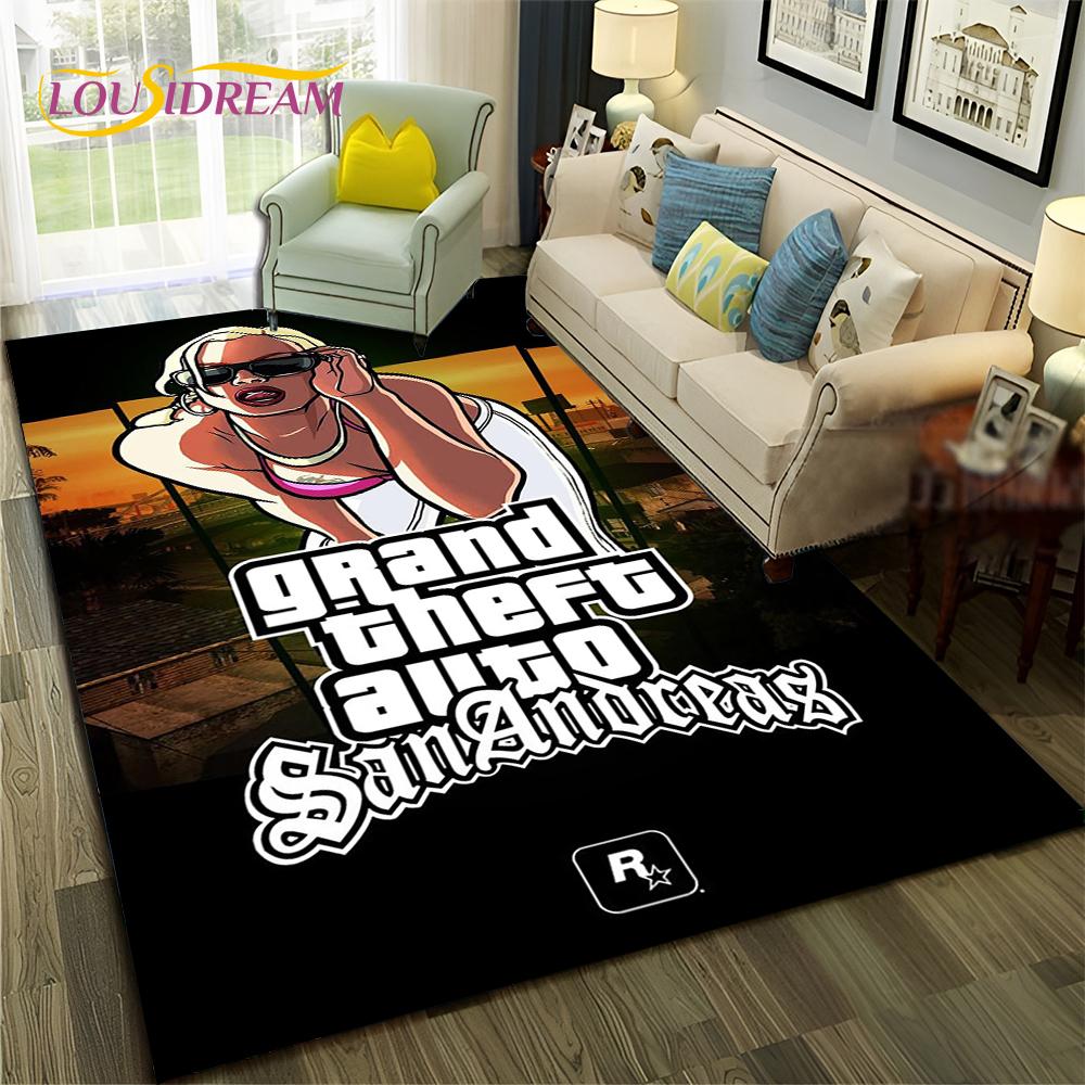GTA 3D Игры Grand Theft Auto Ковер для геймера для дома, гостиной, спальни, дивана, придверный коврик, декор, детский ковер, нескользящий коврик для пола