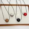 Minimalist Trendy Geometric Ball Pendant Necklace For Women Girls Versatile Long Sweater Chain Jewelry Accessories Gifts