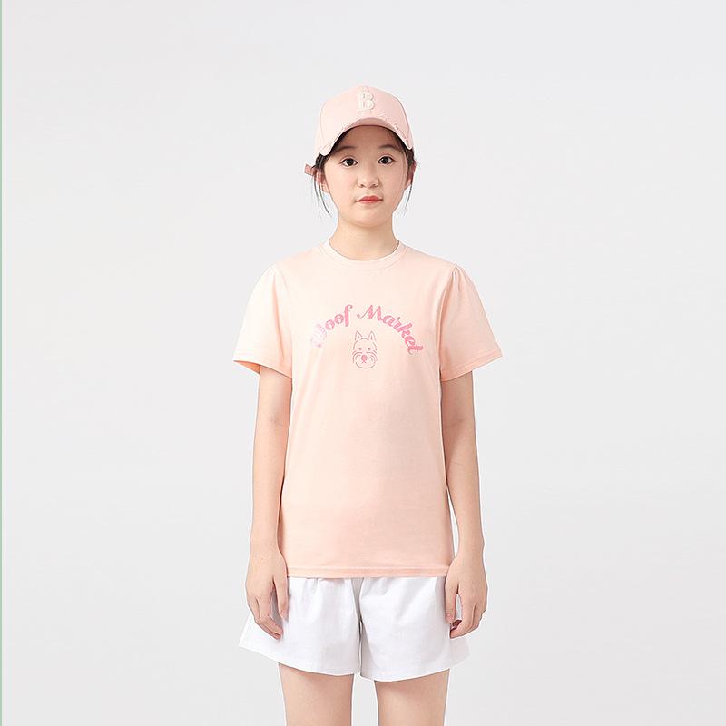 Летняя детская футболка корейская версия новой футболки с коротким рукавом для девочек CuHK детская дышащая модная футболка с принтом для девочек с коротким рукавом