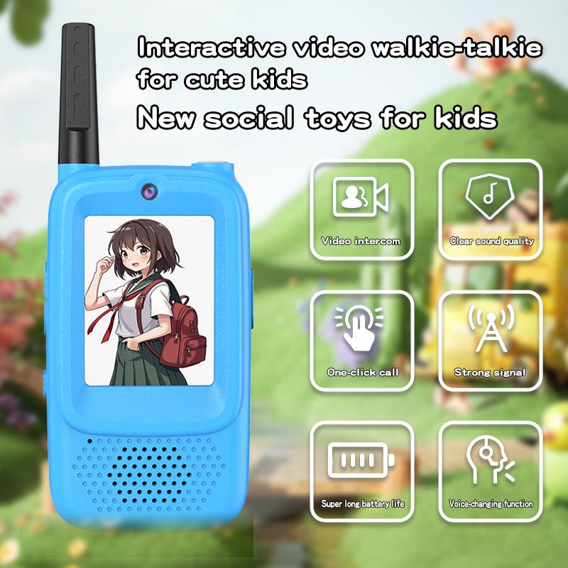 2PCS Kids Video Walkie Talkies for Kids Rechargeable Toddler Toys for Indoor Camping Travel Birthday Gfits for Kids Ages 3-12