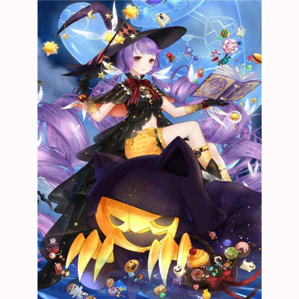 5D Diamond Embroidery Anime Girl Diamond Painting Halloween Pumpkin Cross Stitch Kit Mosaic Picture Home Decoration Kids Gifts