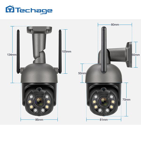 Techage 3-мегапиксельная PTZ-беспроводная система видеонаблюдения, двусторонняя аудиосвязь, Wi-Fi, IP-камера безопасности, 8-канальный P2P NVR, комплект видеонаблюдения, автоматическое отслеживание человека