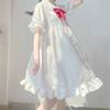 Korean Version of The Bow Tie Dress Female Summer New Japanese A Word Long Skirt