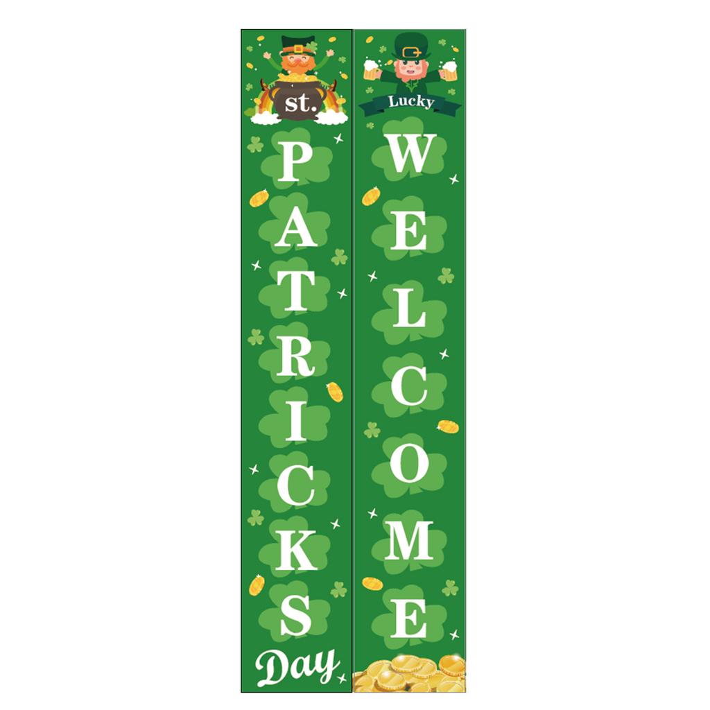 St. Patrick'S Day Family Party Door Frame Decoration Couplet Polyester Cloth Flag Poster Customization