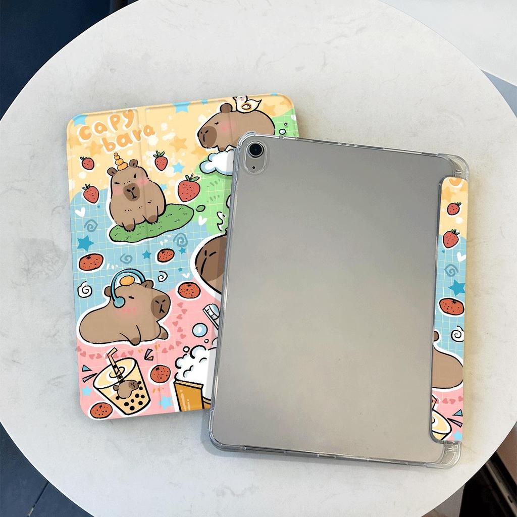Умный чехол-обложка с капибарой для iPad Pro 11, iPad Mini 6 8.3, iPad 5/6-го поколения 9.7, Air 2/3 10.5, 10.2 7-го, 8-го, 9-го поколений 10-го, Funda Air 5/4-го