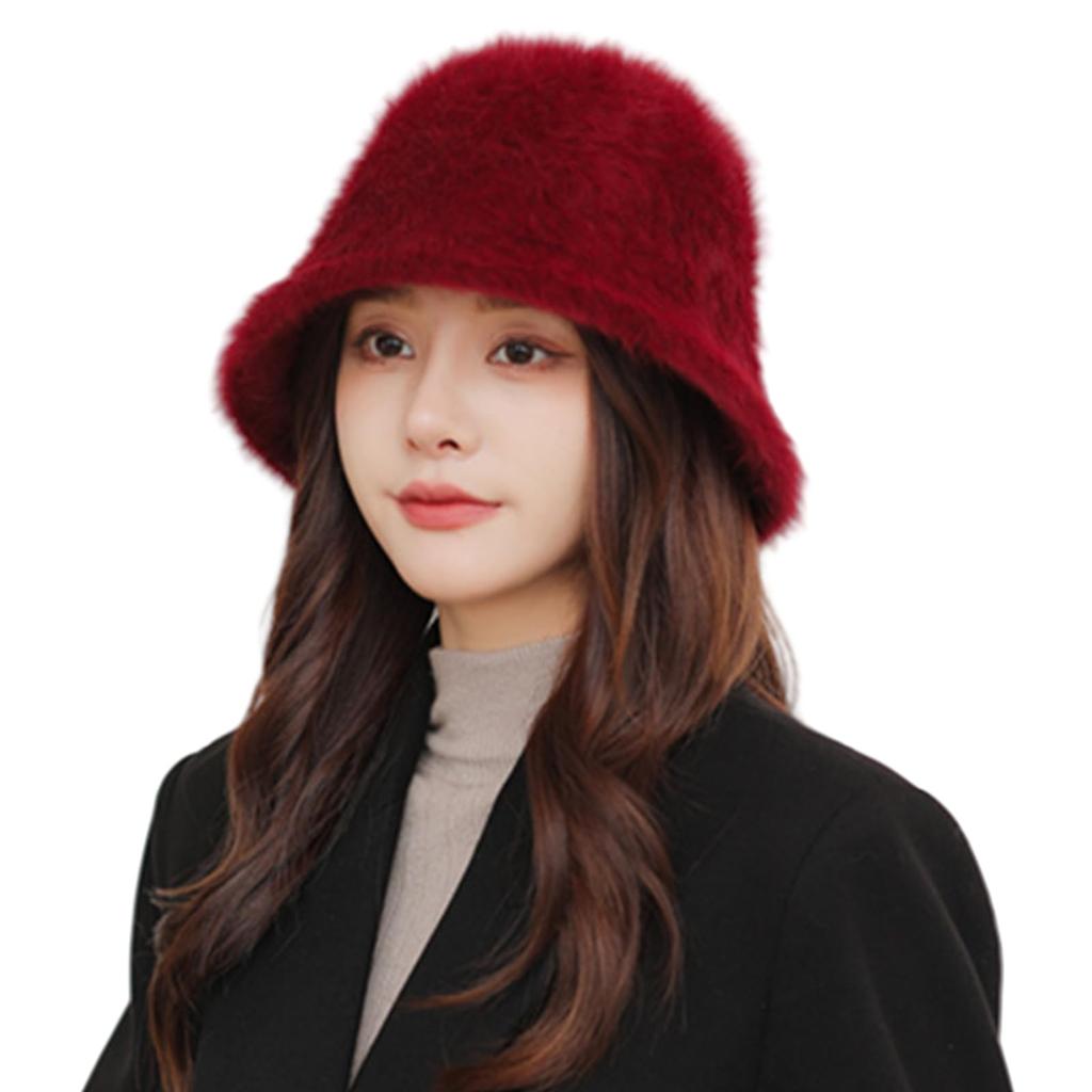 Merelop Ceto Ведро Зима Холодный Однотонный Регулируемый Милый Женская Шапка, Защита, Теплый, Пушистый, Шапка, Стройнящий, Цвет, Пушистый, Мягкий, Складной, Стильный,