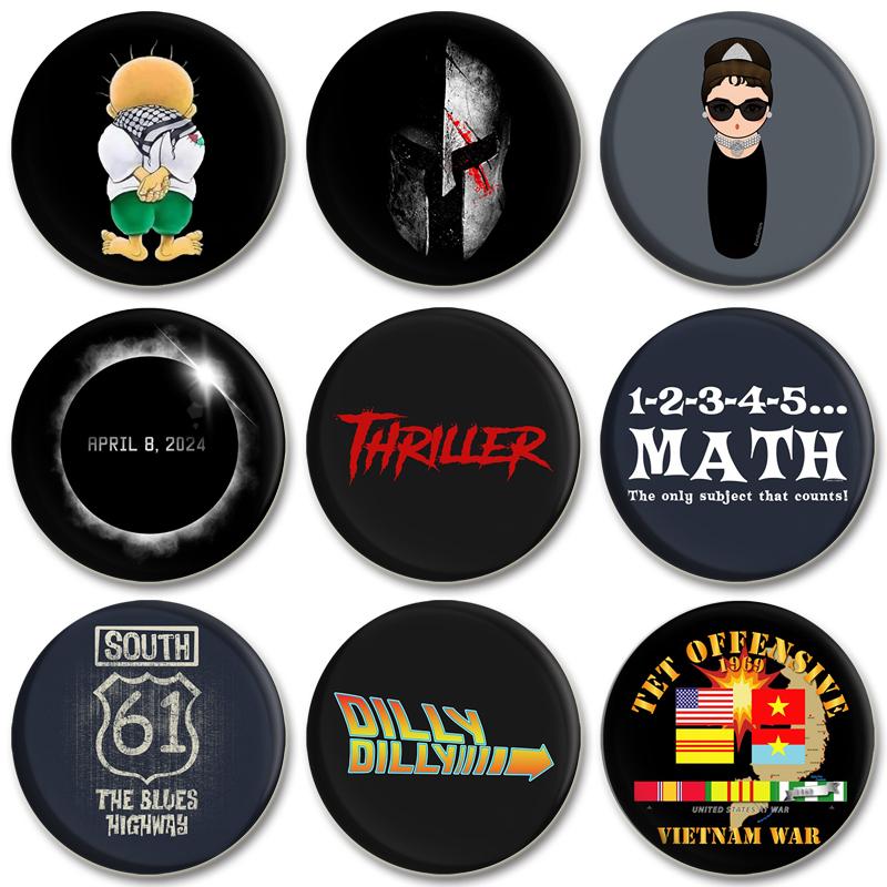 32/44/58 мм забавный мультяшный круглый жесть броши-булавки для одежды сумка декоративная застежка-кнопка значок модные ювелирные изделия подарок