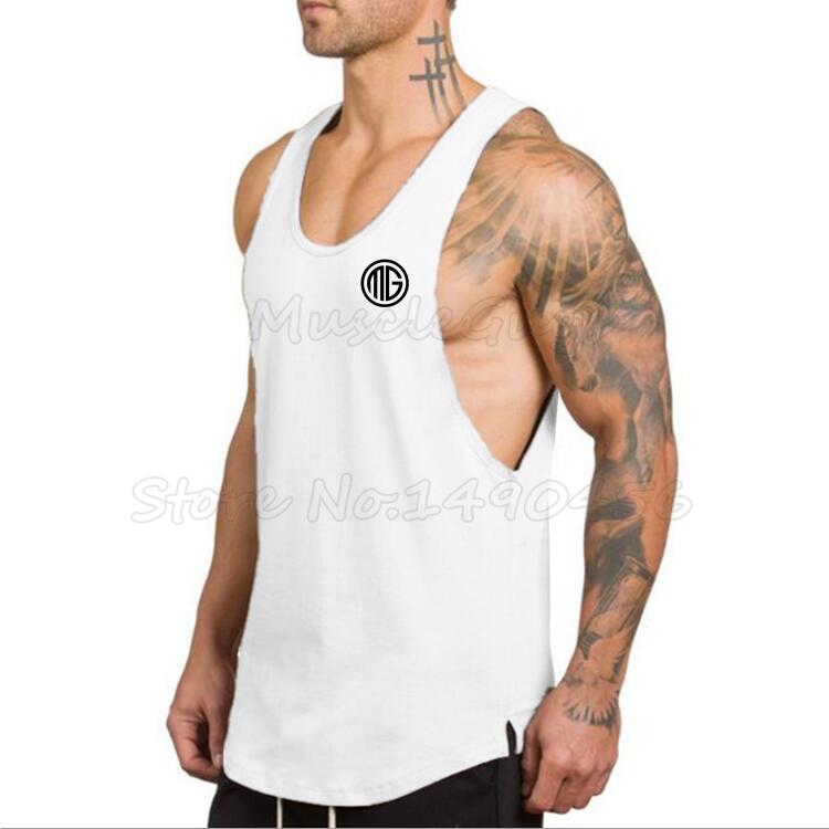 Muscleguys Brand Mens Stringer Tank Tops Fitness Singlets Canotte Bodybuilding Shirt Gyms Clothing for Man Tanktop Hombre