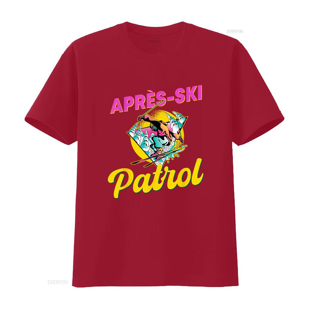 80s Retro Apres Ski Patrol Design 90s Skiing T Shirt Long or s Available vintage Washed Slightly homme Casual Versatile Stylish