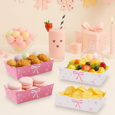 Украшения для вечеринки с бантами, коробка для закусок, коробки для попкорна, коробки для картофеля фри для детского дня рождения, принадлежности для вечеринки для мальчиков и девочек, сувениры для вечеринки