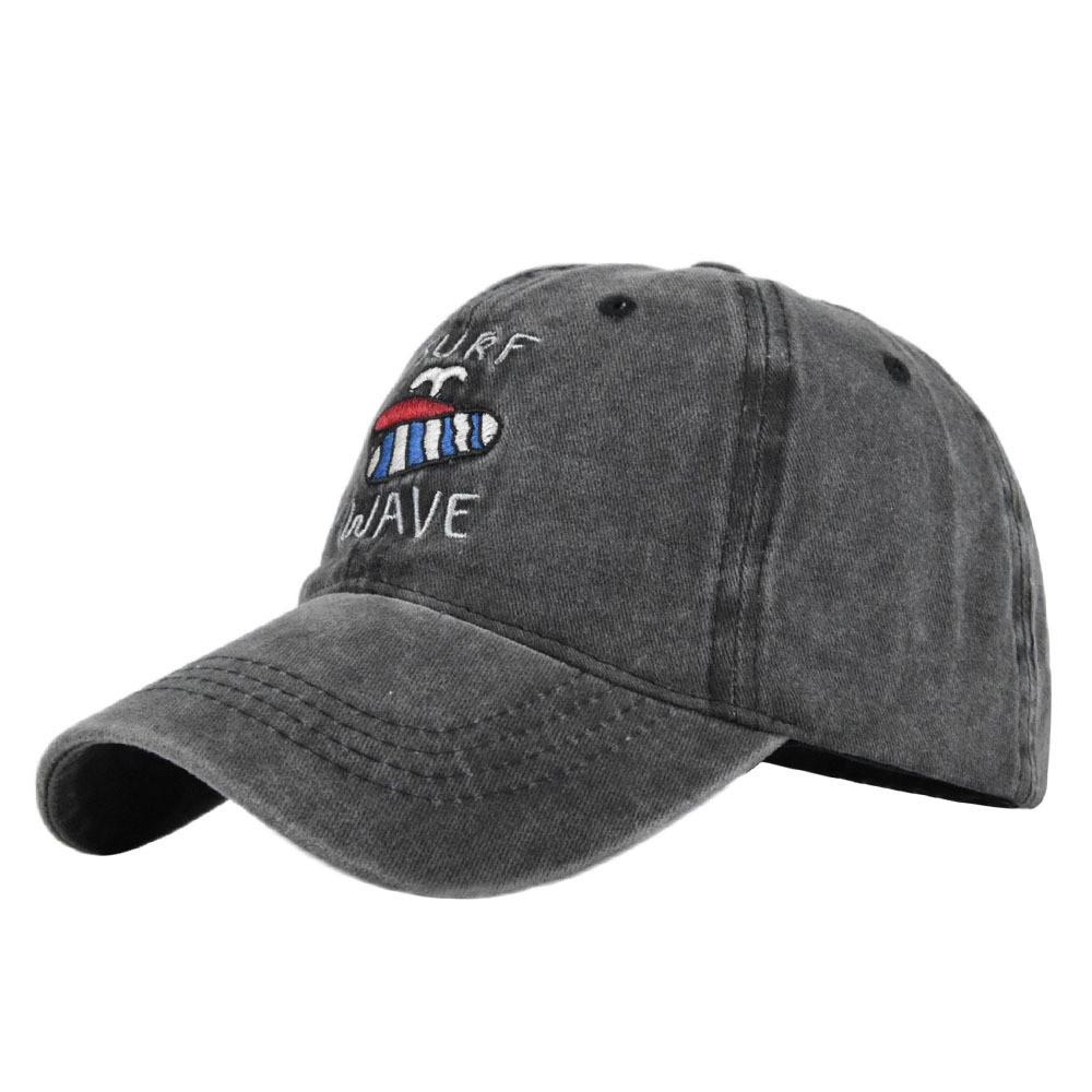 Vintage Adjustable Embroidered Baseball Cap For Surfing With Sun Protection