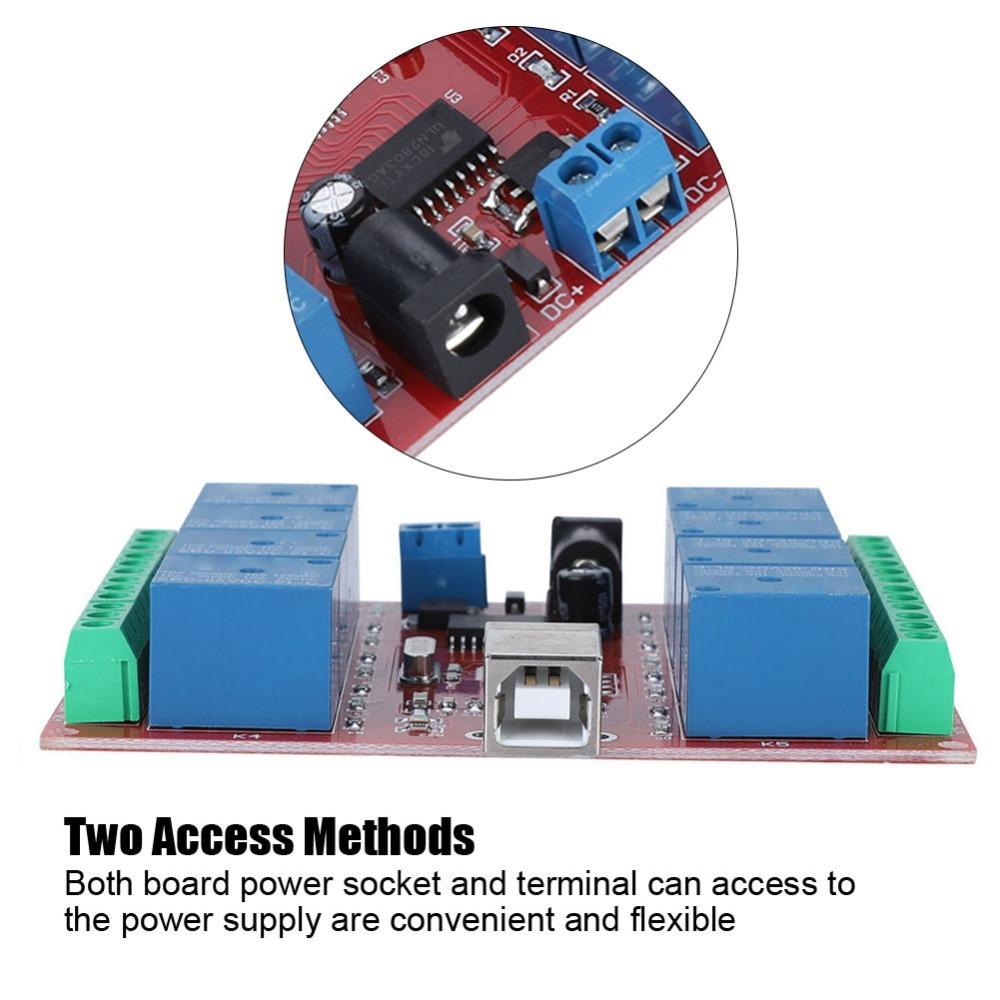 8-Channel Control Switch Relay 5V DC Intelligent Control Module USB Control
