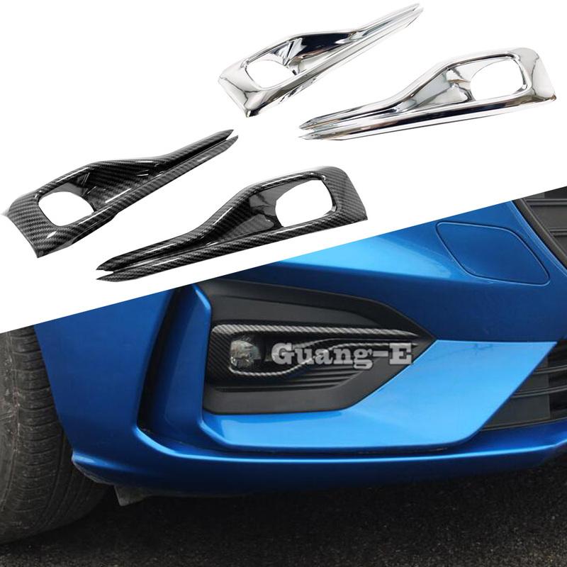 For Ford Focus Car Styling Eyebrow ABS Chrome/Carbon Fiber Cover Trim Head Front Fog Light Lamp Frame 2PCs