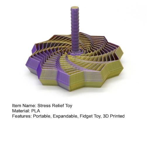 Расширяющаяся сенсорная фиджет-звезда, 3D-печатная фрактальная игрушка для снятия стресса, вращающийся спиральный дизайн, фиджет-игрушка с ручкой для снятия тревоги, улучшения концентрации