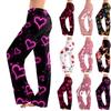 Women's Fashionable Loose Casual Trousers With Valentine's Day Heart Print