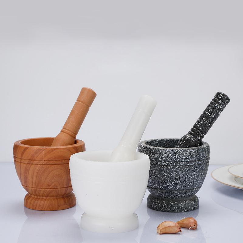Пластиковый набор, ступка, пестик, миксер для чеснока, трав, специй, измельчитель, шлифовальная чаша, давилка для чеснока, ресторан, кухонные инструменты