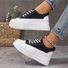 Черно-белые кроссовки на платформе, женские брендовые дизайнерские туфли для скейтбординга на шнуровке, женские осенние туфли с толстой подошвой, вулканизированные туфли Mujer