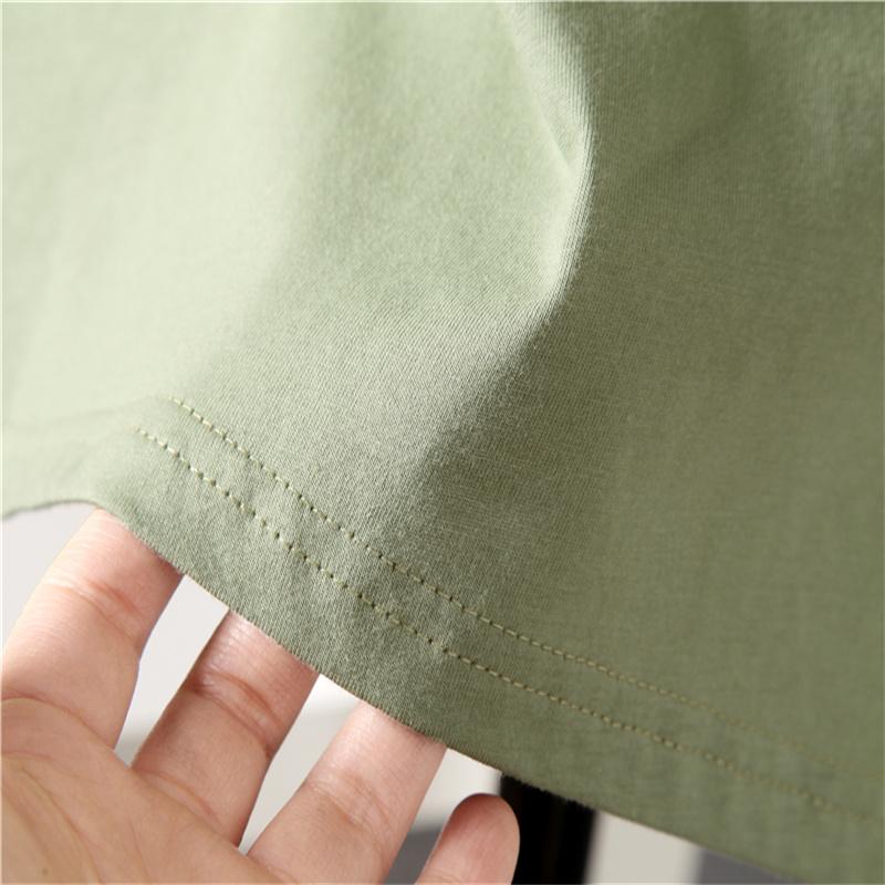 Женская футболка большого размера Hirsionsan из 100% хлопка в стиле Харадзюку, базовые свободные футболки с короткими рукавами, мягкие женские однотонные топы, летний джемпер цвета хаки