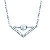 [Q4700] - Серебряное колье "Сисси" серебристо-белый треугольник (родиевое покрытие) - 20х10 мм