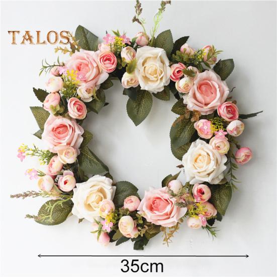 Elens Store Artificial Rose Flower Wreath Window Door Decoration Ornament Showcase Garland